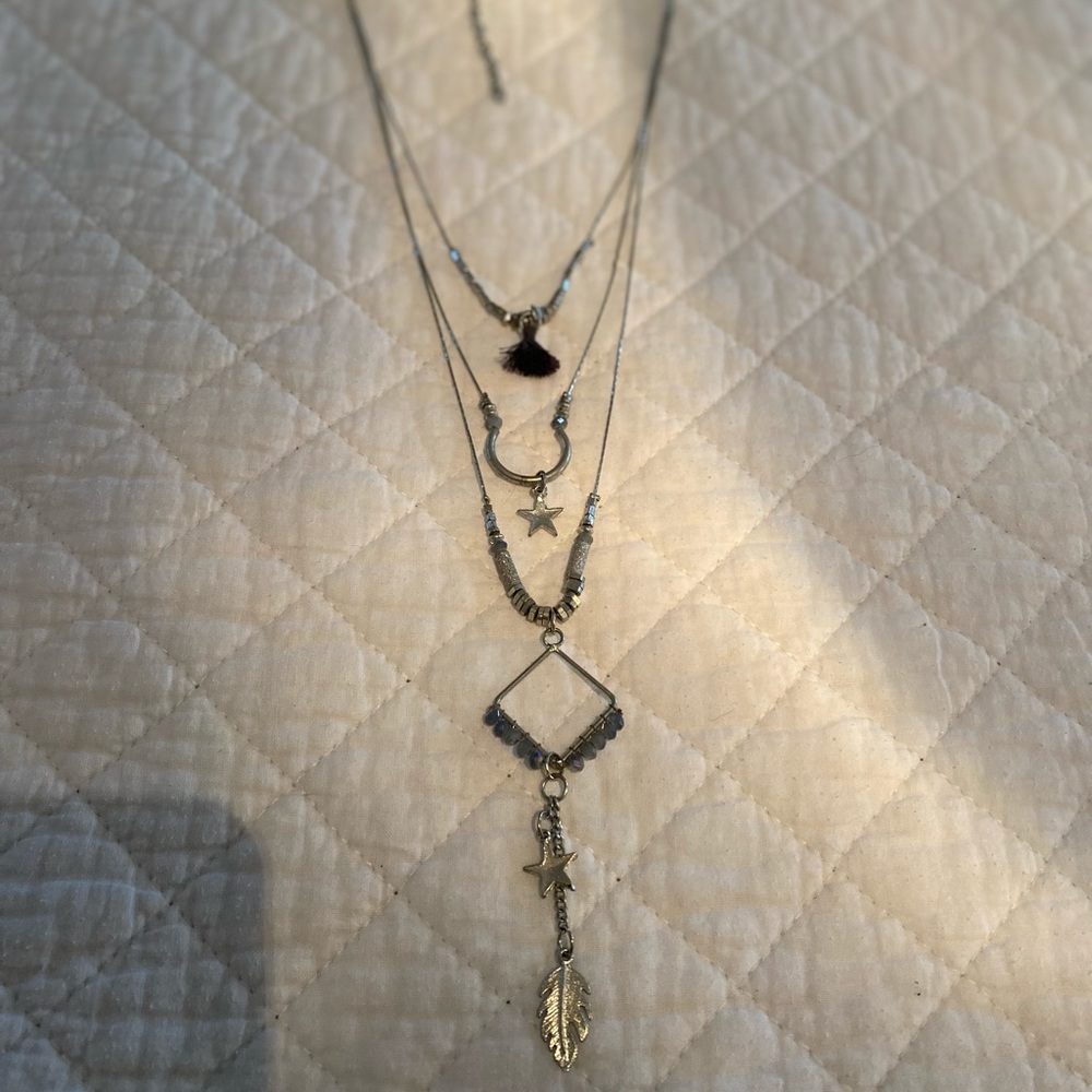 Nanamacs Layered Silver Necklace